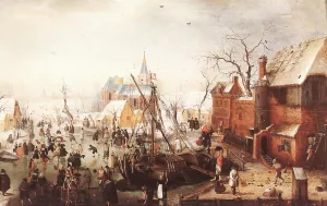 Winter Scene at Yselmuiden Oil painting by Hendrick Avercamp