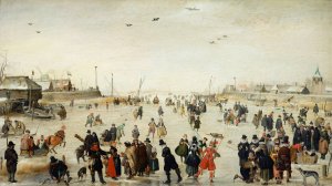 Winter Scene on a Frozen Canal by Hendrick Avercamp Oil Painting