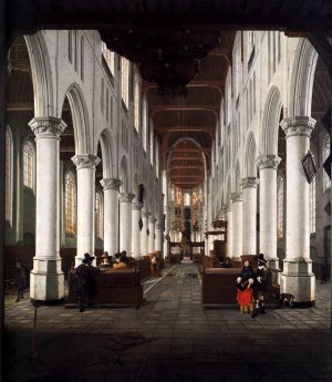 Interior of the Nieuwe Kerk, Delft, from beneath the Organ Loft at the Western Entrance
