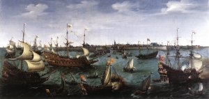 The Arrival at Vlissingen of the Elector Palatinate Frederick V Oil painting by Hendrick Cornelisz Vroom