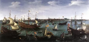 The Arrival at Vlissingen of the Elector Palatinate Frederick V Oil painting by Hendrick Cornelisz Vroom