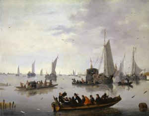 Festive Reception of a Stateyacht by Hendrick De Meijer Oil Painting