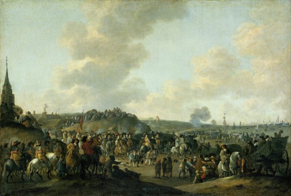 The Departure of Charles II of England from Scheveningen, June 2, 1660  by Hendrick De Meijer - Hand-Painted Oil Painting Reproduction