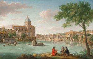 The Church Of San Giovanni Dei Fiorentini, On The Tiber, Rome Oil painting by Hendrick Frans Van Lint