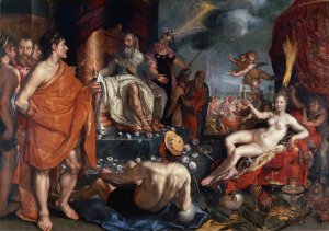 Hermes Presenting Pandora To King Epimetheus by Hendrick Goltzius Oil Painting