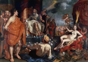Hermes Presenting Pandora To King Epimetheus by Hendrick Goltzius Oil Painting