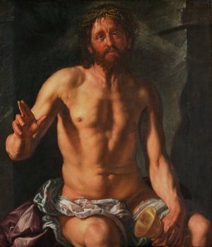 Man of Sorrows with a Chalice by Hendrick Goltzius Oil Painting