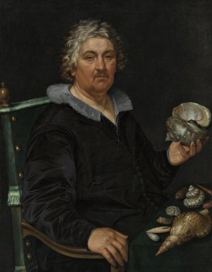 Portrait of the Shell Collector Jan Govertsen van der Aer by Hendrick Goltzius Oil Painting