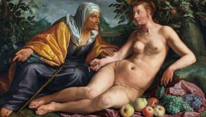 Vertumnus and Pomona by Hendrick Goltzius Oil Painting