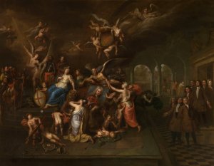 The Guild of the Young Albarest Venerates the Portrait of the Dean Karel de Cordes by Hendrick Govaerts Oil Painting