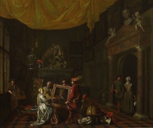 Visit to the painter's studio by Hendrick Govaerts Oil Painting