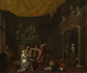 Visit to the painter's studio by Hendrick Govaerts Oil Painting