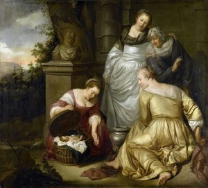 Erichthonius Found By The Daughters of Cecrops by Hendrick Heerschop Oil Painting