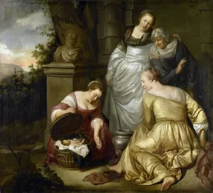 Erichthonius Found By The Daughters of Cecrops by Hendrick Heerschop Erichthonius Found By The Daughters of Cecrops by Hendrick Heerschop Oil Painting