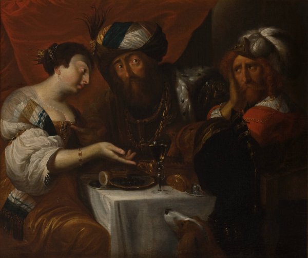 Main Product Photo of Feast of Esther  Painting by Hendrick Herregouts