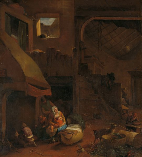 Main Product Photo of Interior of a peasant hut  Painting by Hendrick Mommers