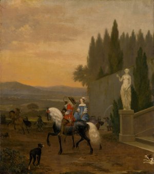 Departure To The Hunt by Hendrick Ten Oever Oil Painting