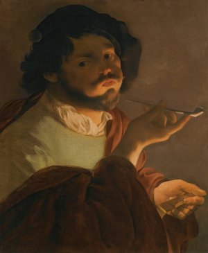 A Bravo Smoking by Hendrick Ter Brugghen Oil Painting