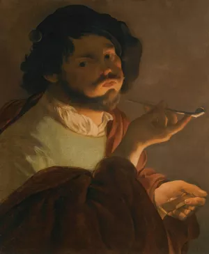 A Bravo Smoking by Hendrick Ter Brugghen Oil Painting