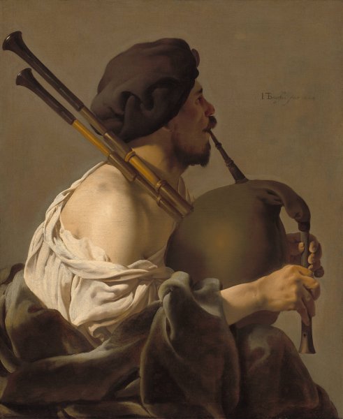 Main Product Photo of Bagpipe Player  Painting by Hendrick Ter Brugghen
