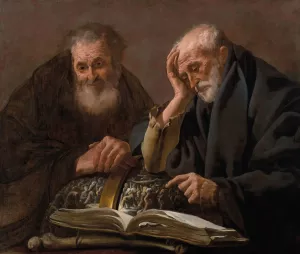 Democritus and Heraclitus by Hendrick Ter Brugghen Oil Painting