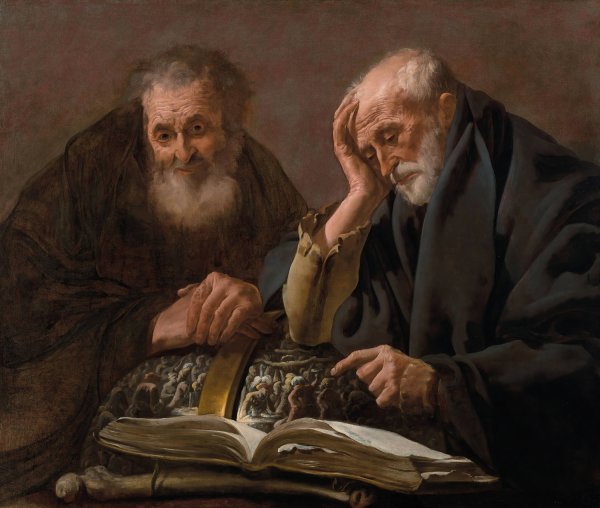 Main Product Photo of Democritus and Heraclitus Painting by Hendrick Ter Brugghen