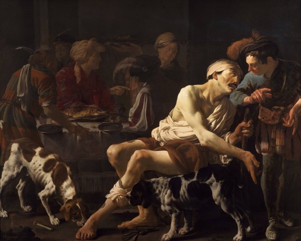 Main Product Photo of The Rich Man And The Poor Lazarus  Painting by Hendrick Ter Brugghen