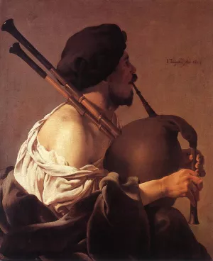 Bagpipe Player by Hendrick Terbrugghen Oil Painting