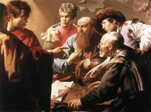 The Calling of St Matthew by Hendrick Terbrugghen Oil Painting
