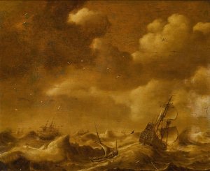 Shipping in a Storm by Hendrick Van Anthonissen Oil Painting
