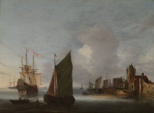 Ships near Zierikzee with the Zuidhavenpoort in the Background by Hendrick Van Anthonissen Oil Painting