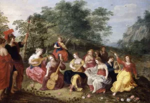 Minerva and the Nine Muses by Hendrick Van Balen - Oil Painting Reproduction