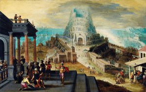 The Tower Of Babel by Hendrick Van Cleve III Oil Painting