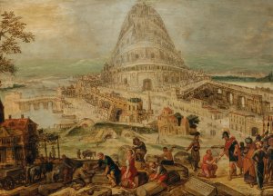 The Tower of Babel by Hendrick Van Cleve III Oil Painting
