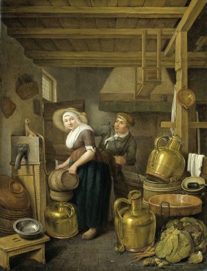 After Milking Time by Hendrick Van Der Burgh Oil Painting