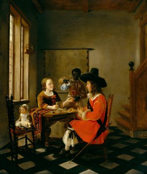 The Game of Cards by Hendrick Van Der Burgh Oil Painting