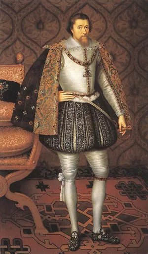 King James I of England painting by Hendrick Van Somer