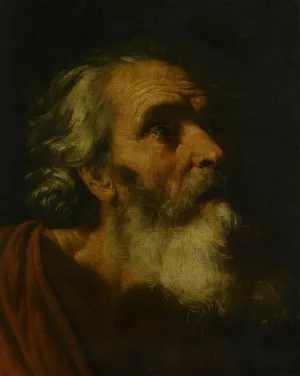 Study for the Head of a Male Probably Saint Peter by Hendrick Van Somer - Oil Painting Reproduction