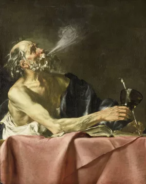 The Smoker Allegory of Transience by Hendrick Van Someren Oil Painting