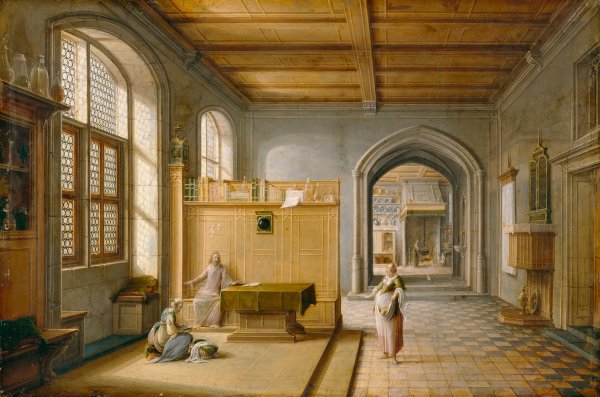 Christ in the House of Martha and Mary  by Hendrick Van Steenwijck The Younger - Hand-Painted Oil Painting Reproduction