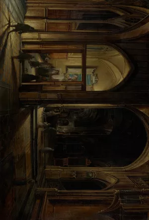 Interior of a Gothic Church at Night Oil painting by Hendrick Van Steenwijck The Younger