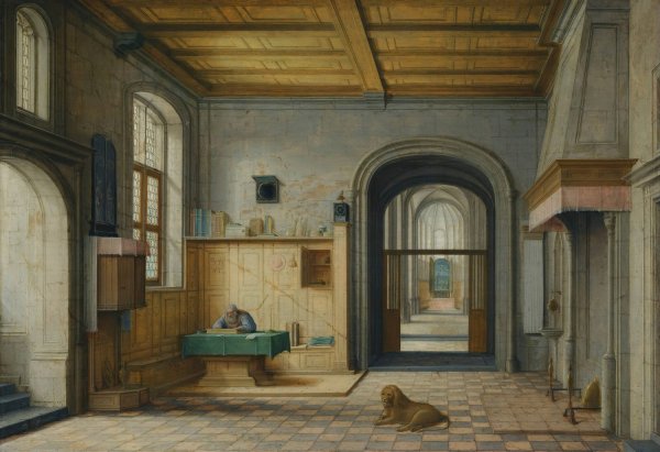 Saint Jerome In His Study  by Hendrick Van Steenwijck The Younger - Hand-Painted Oil Painting Reproduction