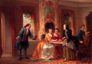An Elegant Entrance by Hendricus Reijntjens Oil Painting