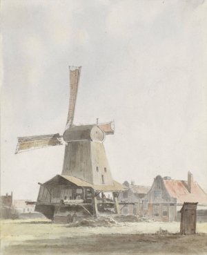 Houtzaagmolen by Hendrik Abraham Klinkhamer Oil Painting