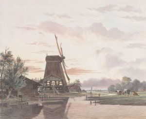Houtzaagmolen by Hendrik Abraham Klinkhamer Oil Painting