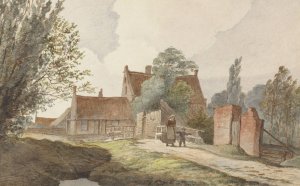 Huizen langs een pad bij Amsterdam by Hendrik Abraham Klinkhamer Oil Painting