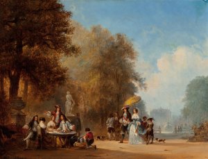 Fete galante by Hendrik Frans Schaefels Oil Painting