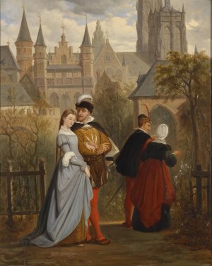 Szene aus Goethes Faust by Hendrik Frans Schaefels Oil Painting