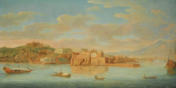 Main Product Photo of Naples, A View Of Santa Lucia And The Castel Dell'ovo Painting by Hendrik Frans Van Lint