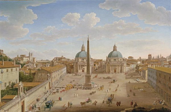 Main Product Photo of Roma: Piazza del Popolo Painting by Hendrik Frans Van Lint